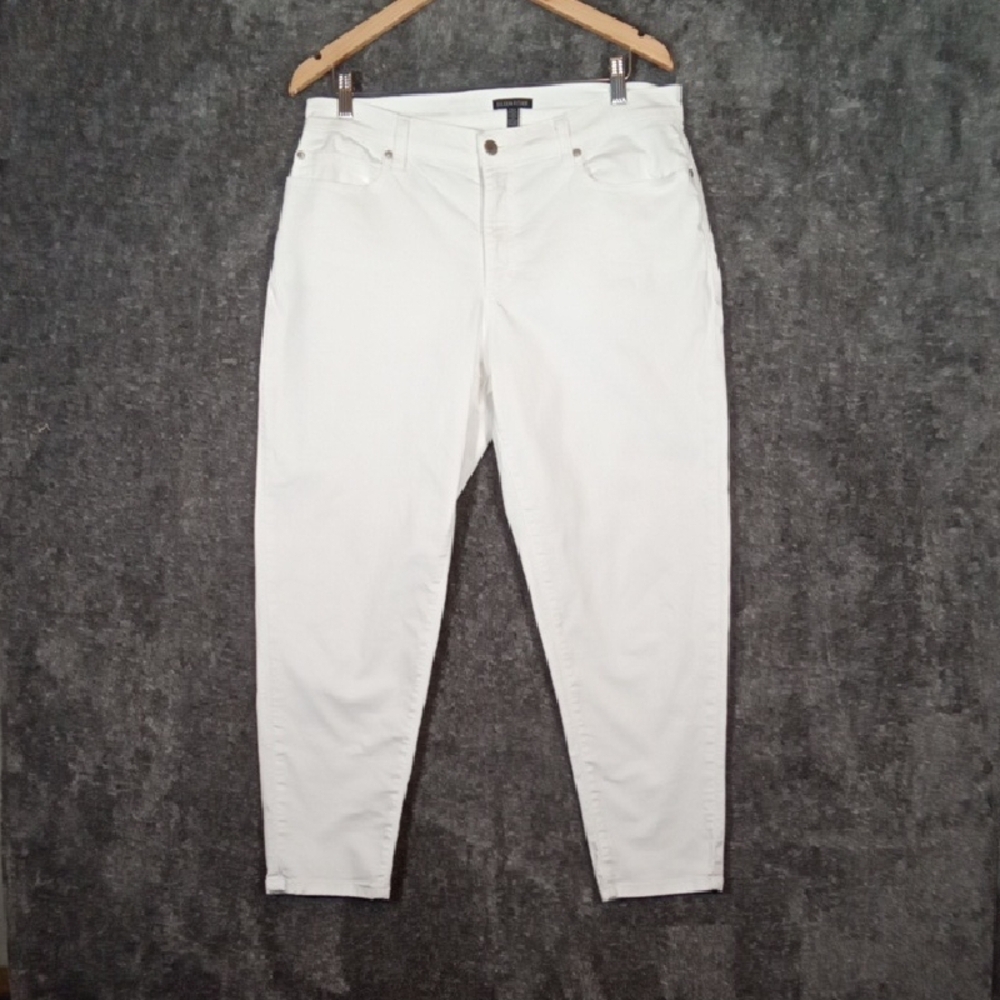 Eileen Fisher Women's White Ankle Jeans Vacation Beach Size 12